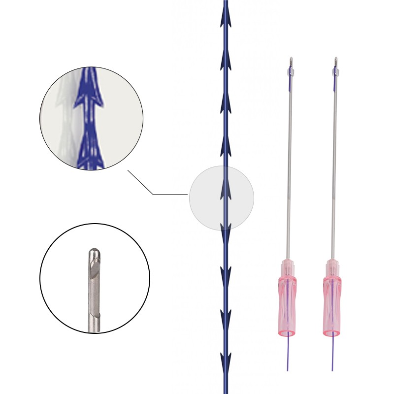 Korea Faciales Barbed Stitching Fox Eyebrow Polydioxanone 6d 4d 3D Molding Cones Cog Hilos Tensores PDO Threads Face Lift 5pcs/bag