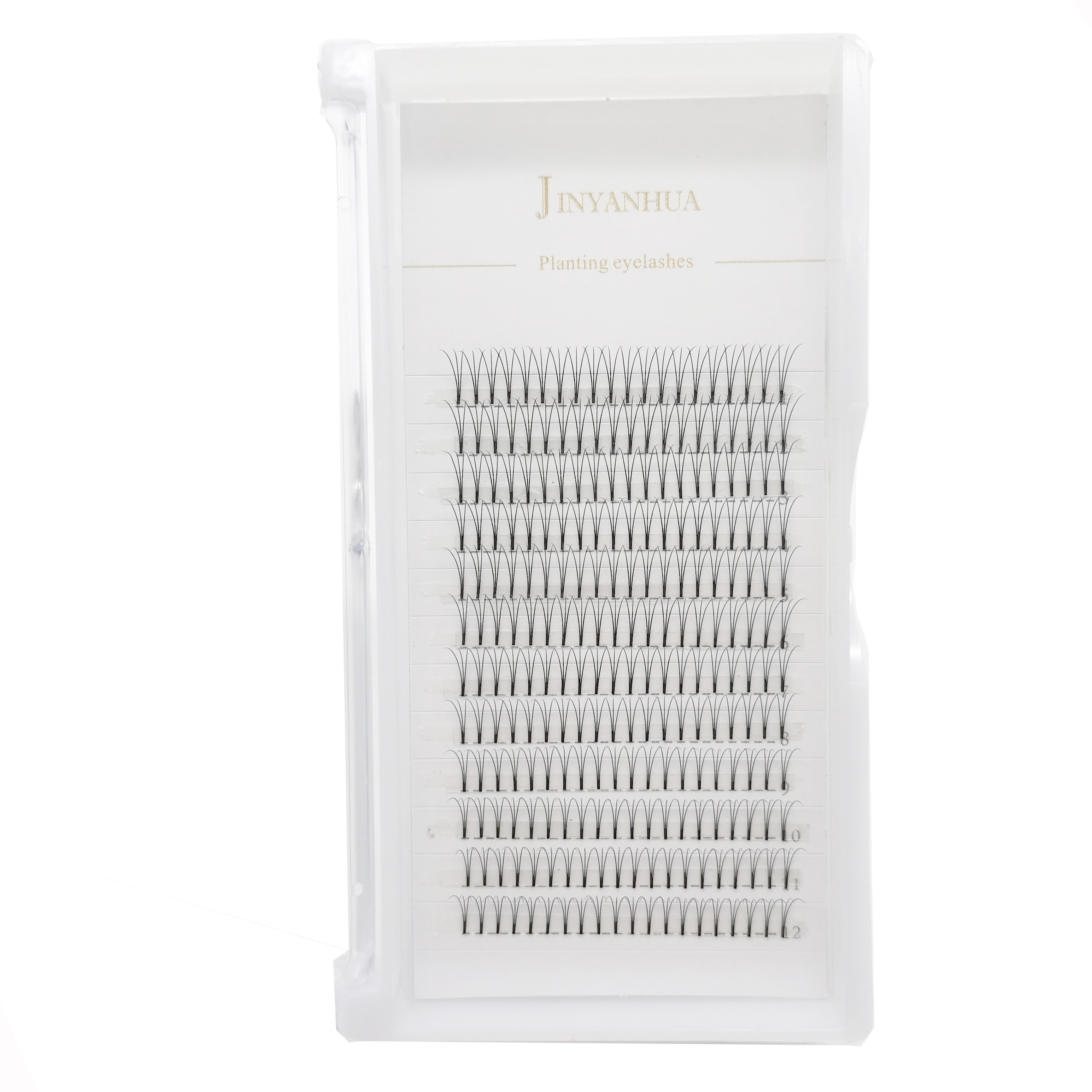 JINYANHUA 2d 3d Soft Natural Mink Eyelashes 3/12row Handmade Premade Volume Fans Eyelash Extension Maquillage Femme False Lashes