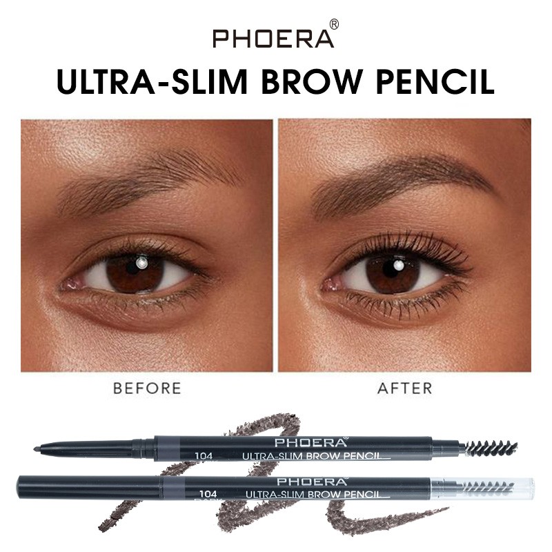 PHOERA 5 Color Natural Long Lasting No Blooming Double Ended Eyebrow Pencil Waterproof Sweatproof No Fading Eyebrow Pen TSLM1