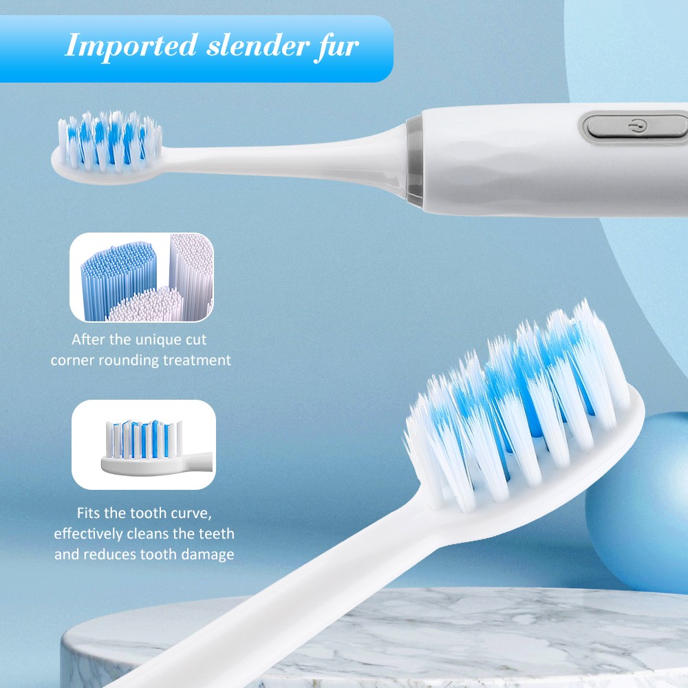 Electric Sonic Toothbrush Rechargeable Teeth Whitener IPX7 Waterproof Remove Yellow Tartar Teeth With 3 Replacement Heads