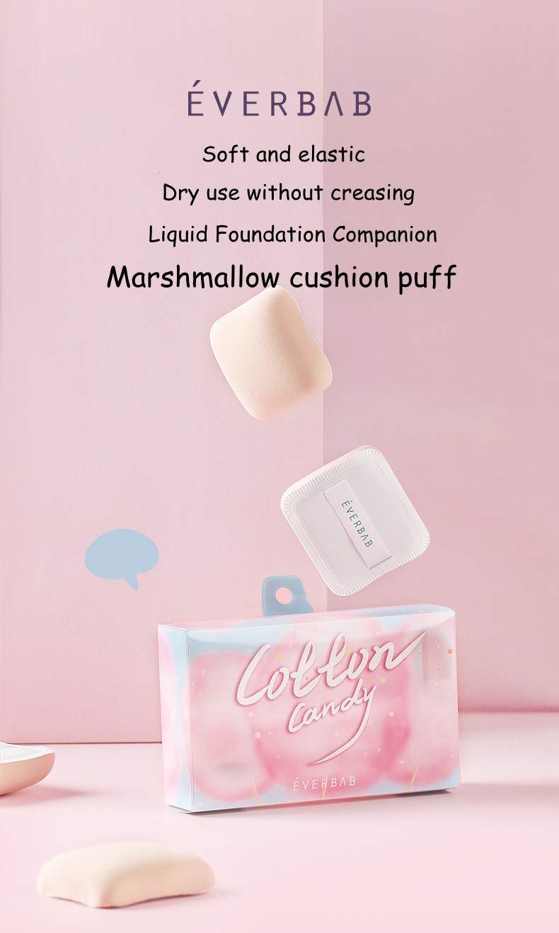 1pack=2pcs everdoor marshmallow/triple air cushion puff BB cream setting sponge puff soft dry/wet use makeup tool