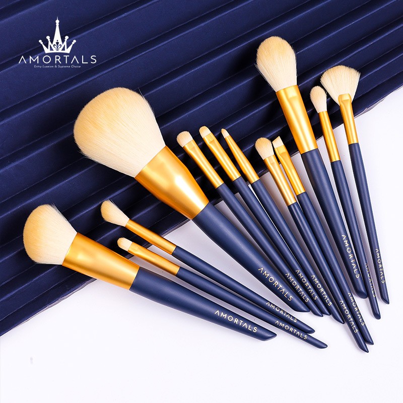 1set=12pcs Amortals Star Moving Appearance Level Makeup Brush Set Soft Eyeshadow Blush with Brush Bag/bucket BASF Wool Fiber