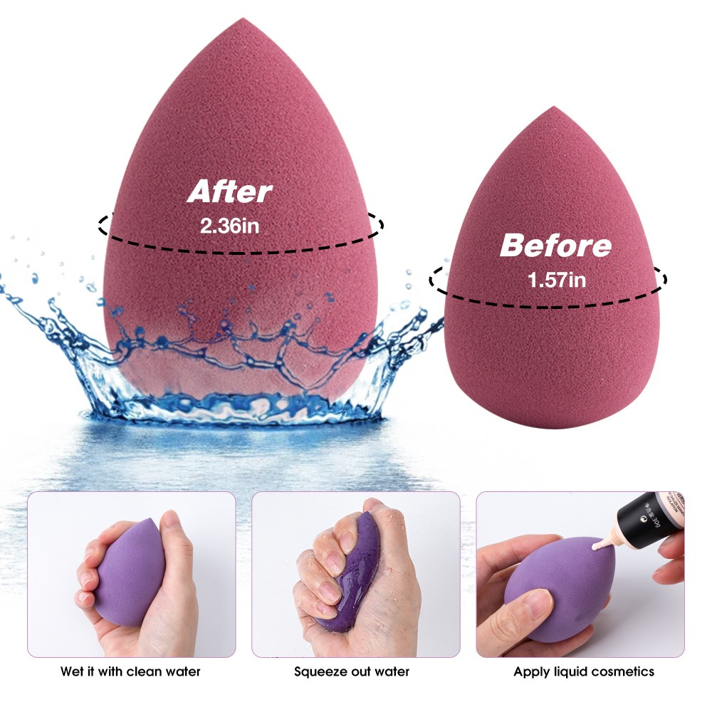 4/7/8pcs New Beauty Egg Set Gourd Water Drop Puff Makeup Sponge Set Colorful Pad Cosmetics Sponge Egg Tool Wet and Dry Use