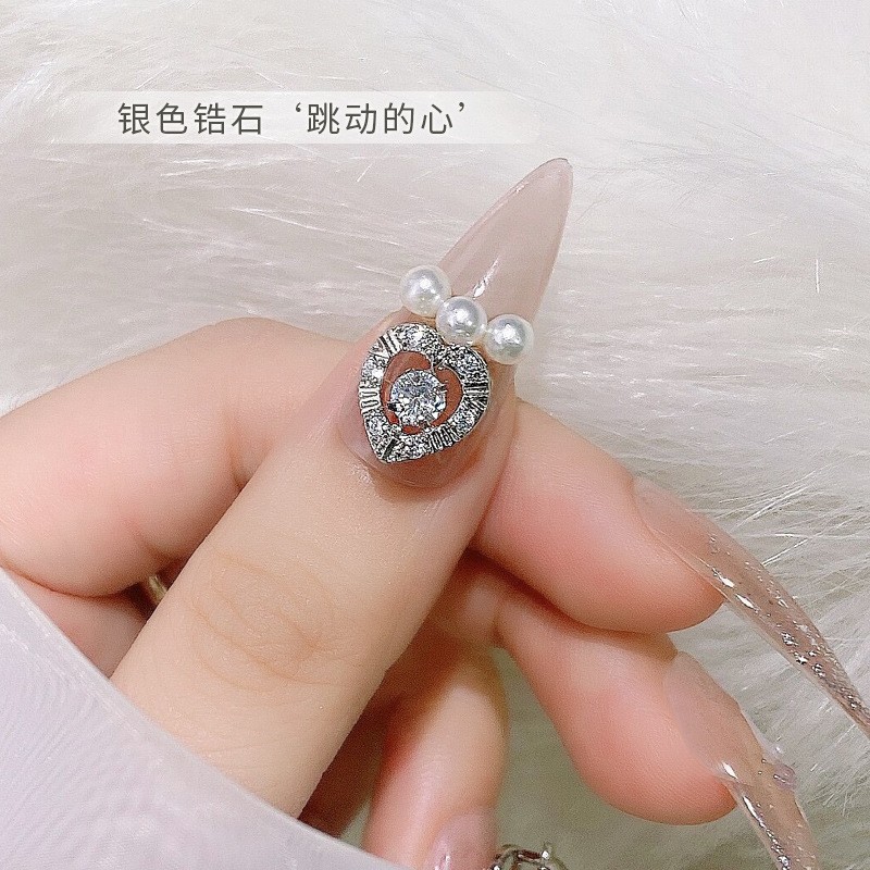 3pcs new nail art heartbeat zircon butterfly snowflake luxury jewelry color keep smart bear nail diamond jewelry