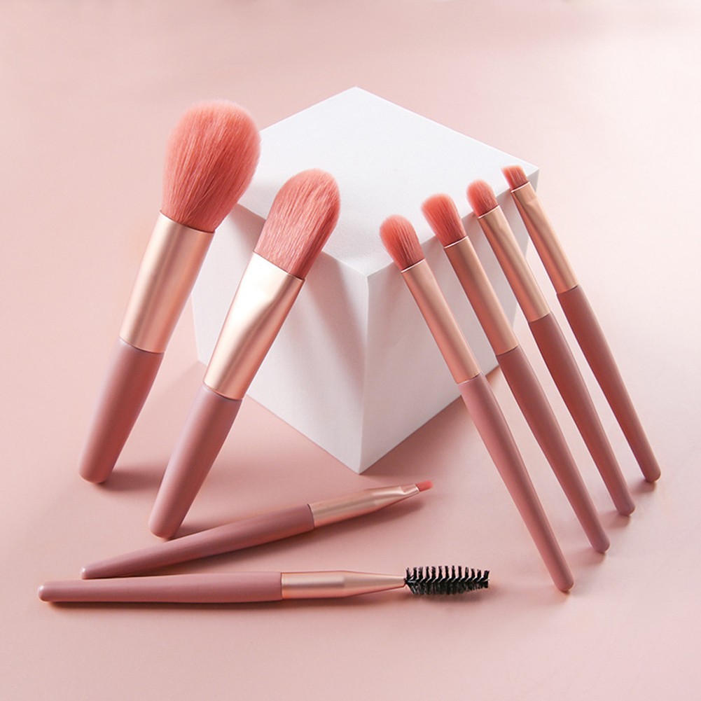 8pcs Mini Makeup Brush Tool Set Face Beauty Cosmetic Brush for Beginner Eyelashes Lip Concealer Blush Makeup Brushes Set