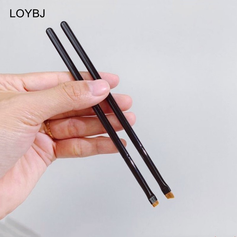 Loebig Professional Eye Makeup Brushes Flat Eyeliner Brush Angled Eyebrow Cosmetic Brush Outline Super Fine Make Up Brushes Set