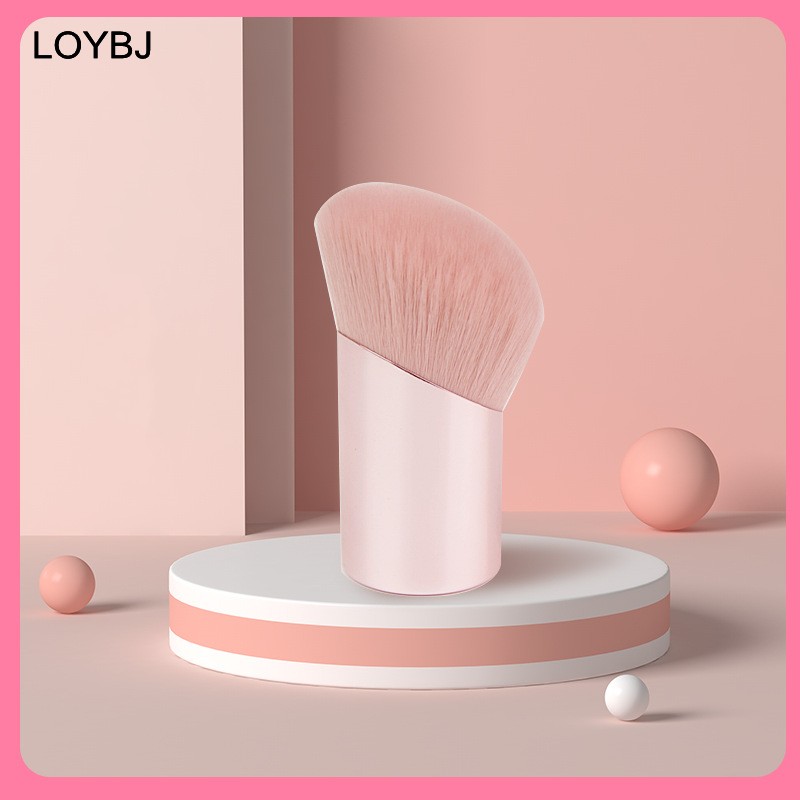 LOIBIG 1PC Oblique Cosmetic Powder Brush Round Head Powder Foundation Blush Contour Brushes Professional Cosmetic Blending Tools