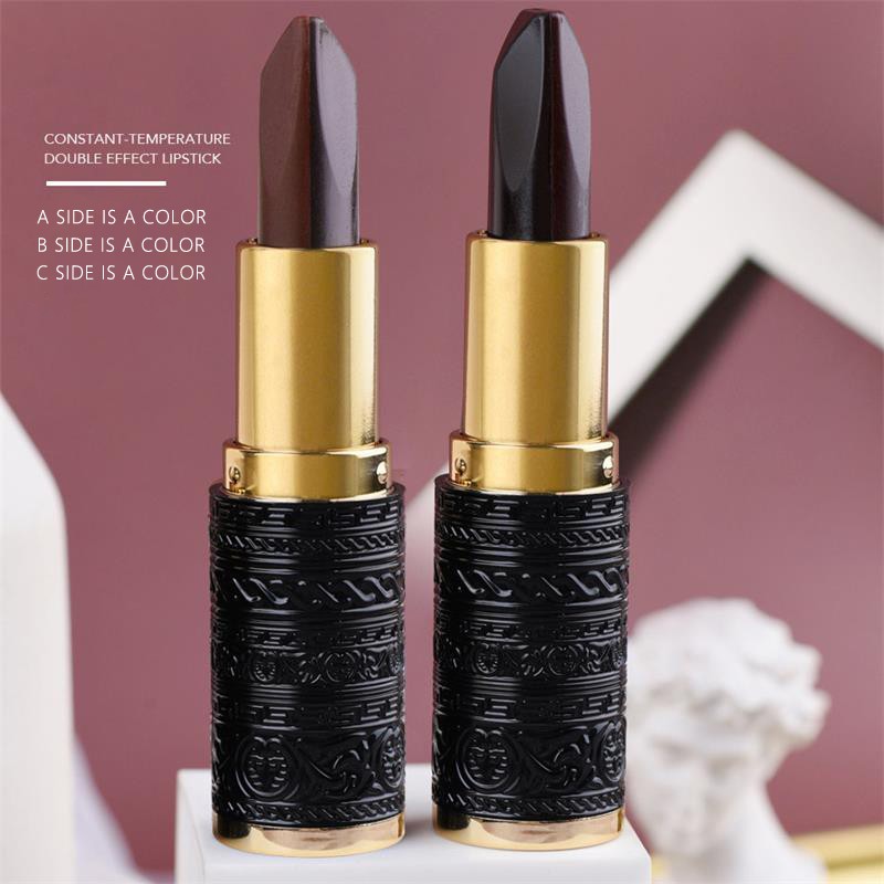 1pc Three Colors Black Lipstick Tube Rose Diamond Matte Velvet Lipstick Long Lasting Waterproof Full Color Sexy Lips Makeup