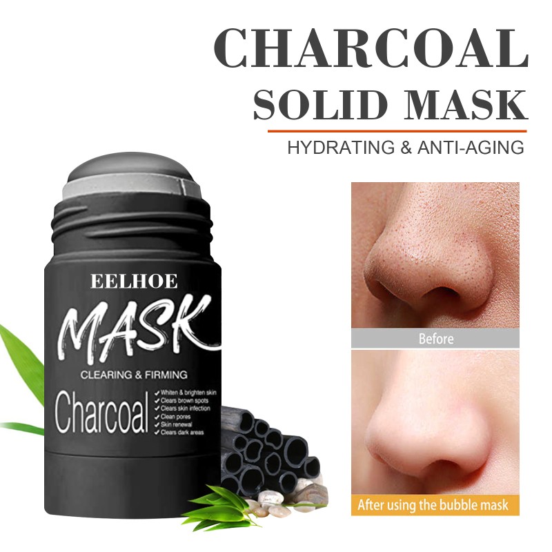 Charcoal or Vitamin C Facial Purifying Mud Stick for Blackhead Oil Control and Hard Pore Cleaning Mask