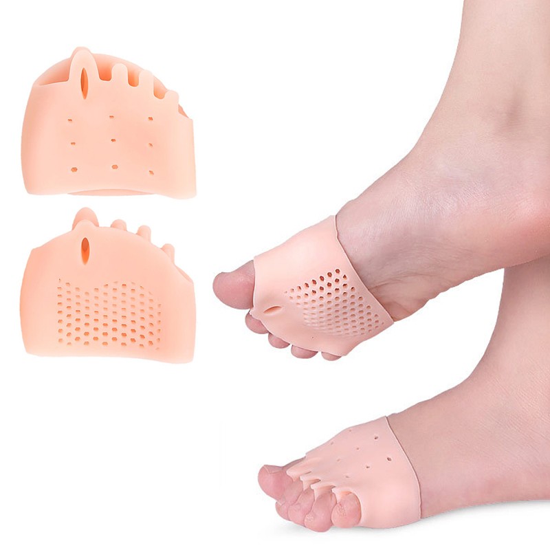 Silicone Forefoot Pads Toe Separator Cushion Pad Pain Relief Shoes Insoles Finger Toe Valgus Corrector Gel Pads Foot Care