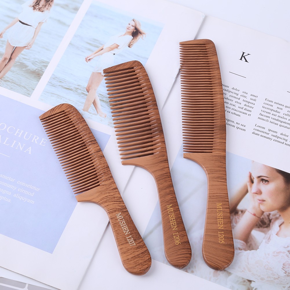 Natural Pear Wood Smooth Comb Scalp Massage Anti-tangle Static Handmade Hair Brush Hair Styling Hair Care Tool