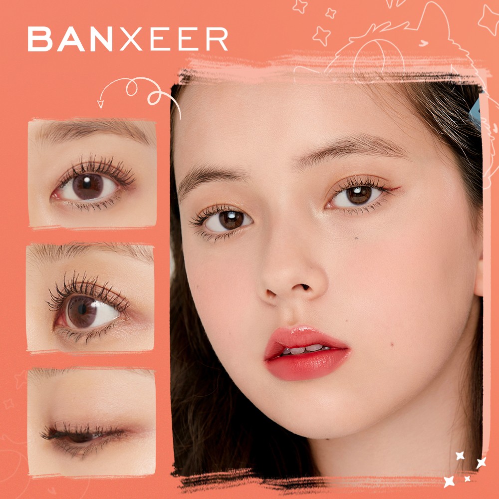 BANXEER Ultra Fine Long Eyelashes Mascara 4D Silk Fiber Waterproof Curling Mascara Volume Extension Female Cosmetics Makeup