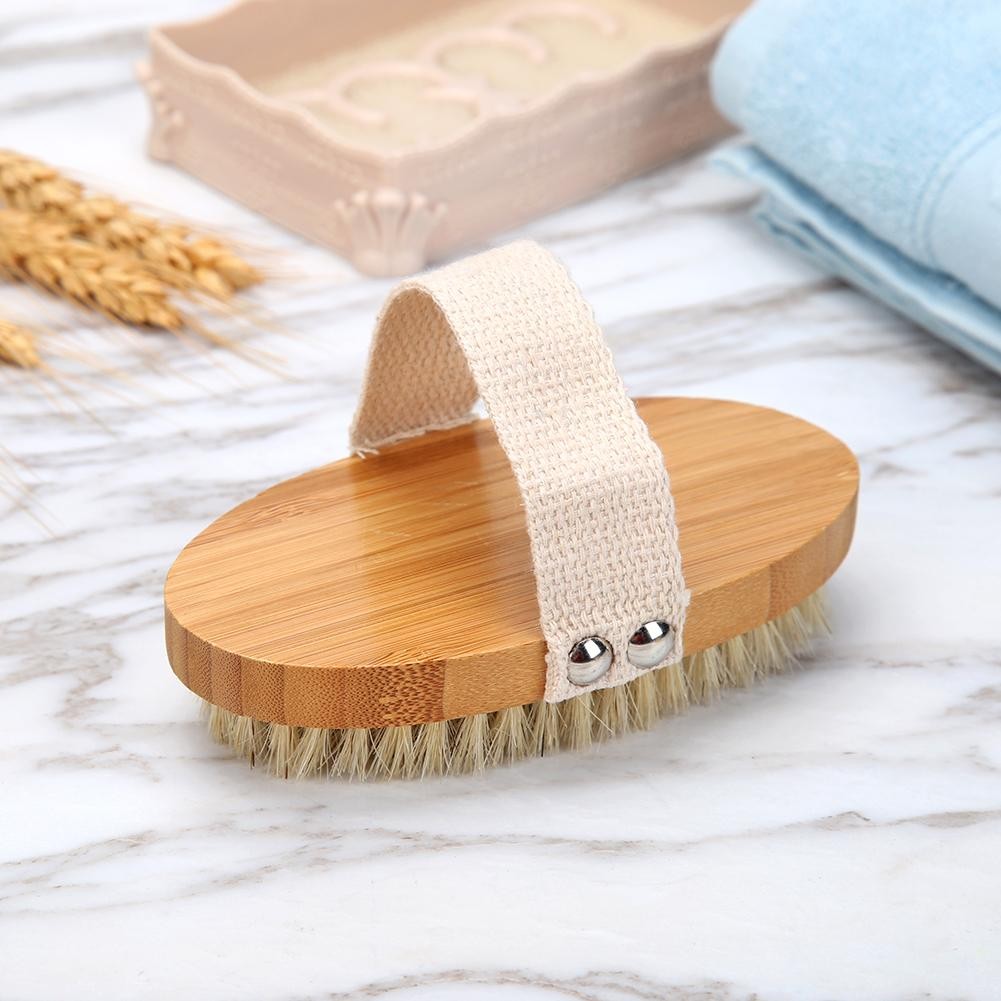 Hot Body Brush Dry Skin Soft Natural Bristle Shower Brushes Bath Wooden Bristle Brush Spa Body Brushes Without Handle