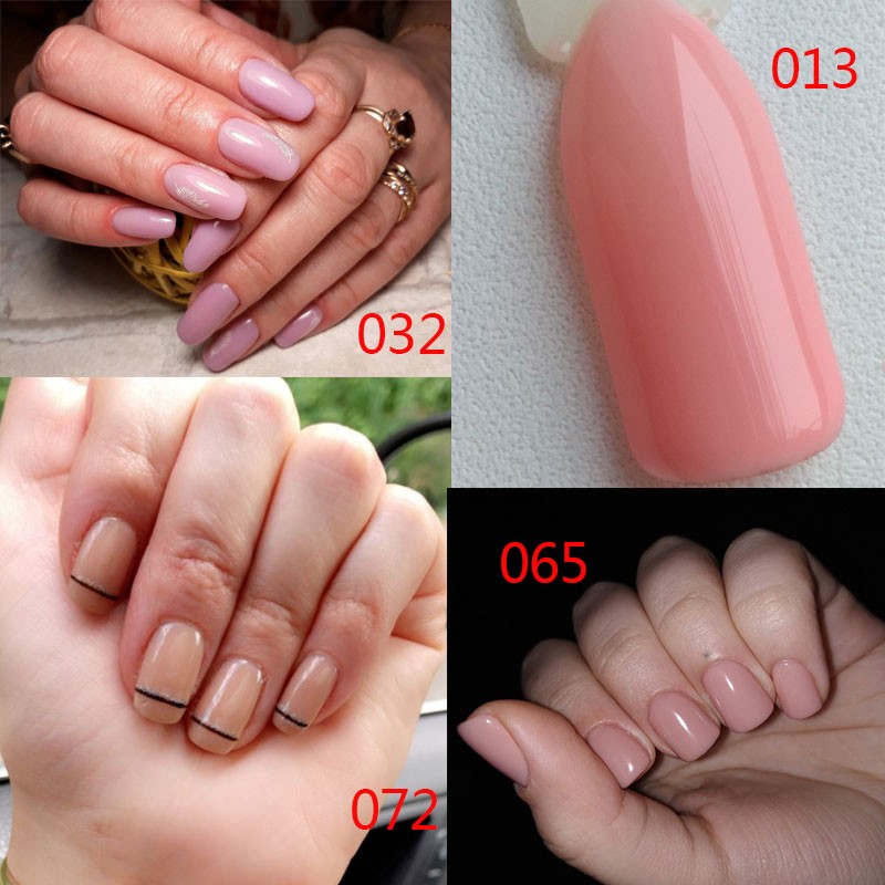 MSHARE - milky white gel nail polish, rubber base, nude, pink, brown, soak, builder gel, varnish, 10ml