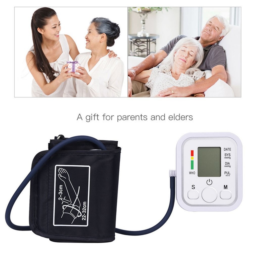 Automatic sphygmomanometer arm medical blood pressure monitor BP sphygmomanometer meter tonometer for measuring arterial pressure