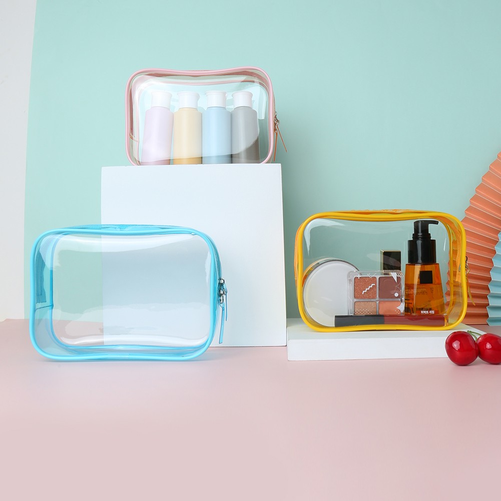 Transparent PVC Cosmetic Bag Women Zipper Clear Makeup Bags Beauty Travel Make Up Organizer Storage Bath Toilet Wash Bag