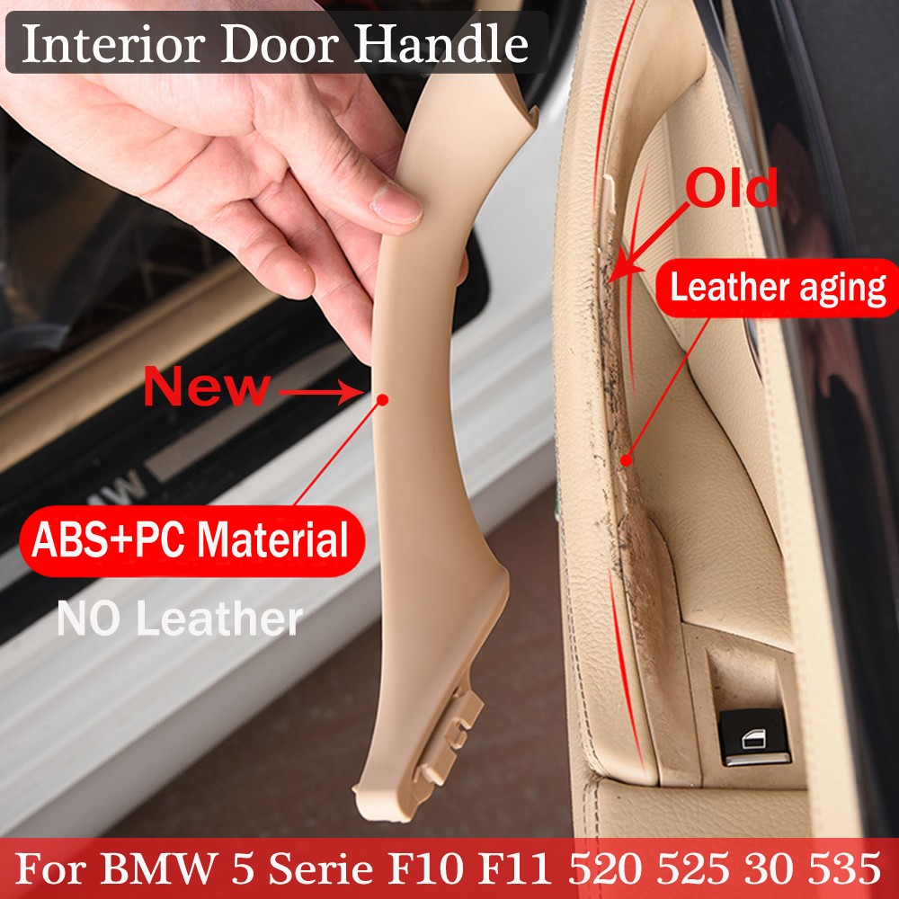 1pc For BMW 5 Series F10 F11 Beige Black Car Left Right Inside Interior Handle Panel Inner Door Pull Trim Cover