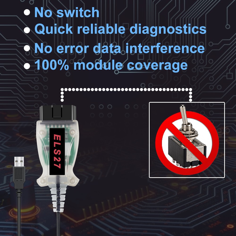 ELS27 For Ford Mazda Lincoln Mercury F150 F250 ELM327 USB V1.5 Auto Codec OBD2 Code Read HS MS CAN ForceScan