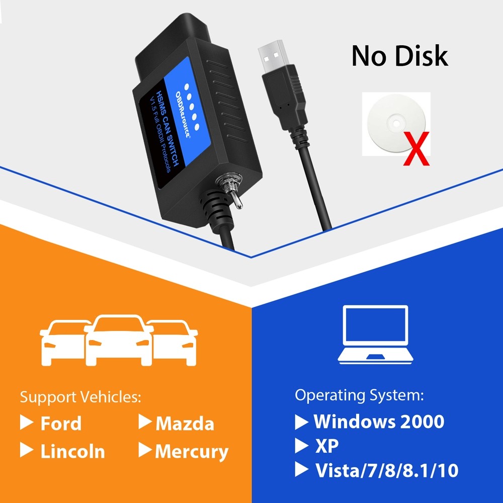 OBDResource ELM327 USB V1.5 FORScan لفورد مازدا لينكولن الزئبق الترميز ELMconfig FoCCCus HS MS يمكن التبديل F150 F250 F350 F450