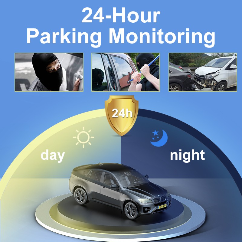 Azdomm17 Car DVR Dashcam Video Recorder 1296P HD Night Vision ADAS Dash Cam Car Wifi DVR Dual Lens 24H Parking Monitor Cam