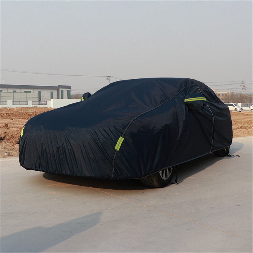 190T Universal Full Car Cover Blue Outdoor Snow Ice Dust Sun UV Shade Cover Auto Exterior Accessories Fit Suv Sedan Hatchback