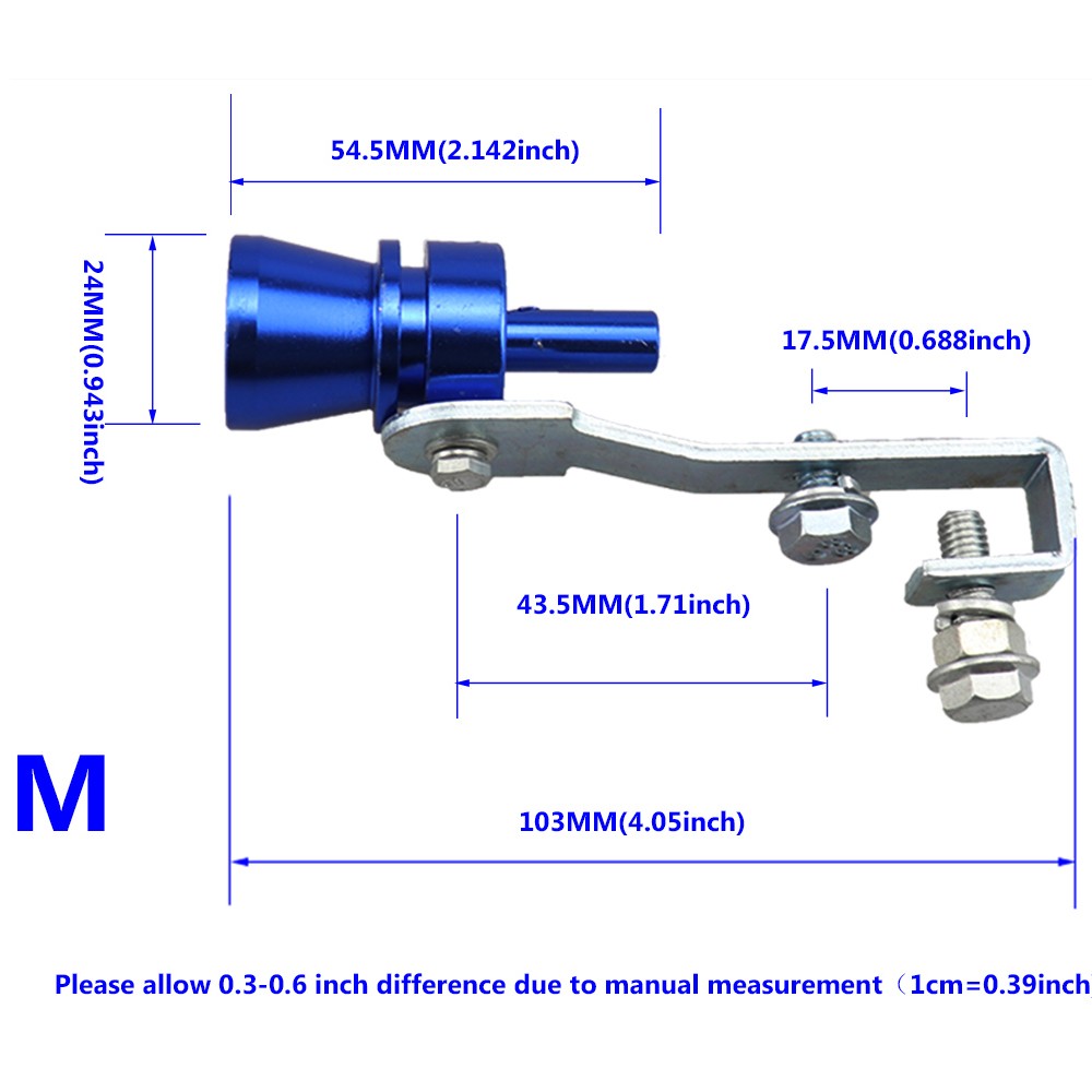 Universal Aluminum Turbo Sound Exhaust Muffler Pipe Car Whistle Blow Off Valve Tip Simulator Whistler