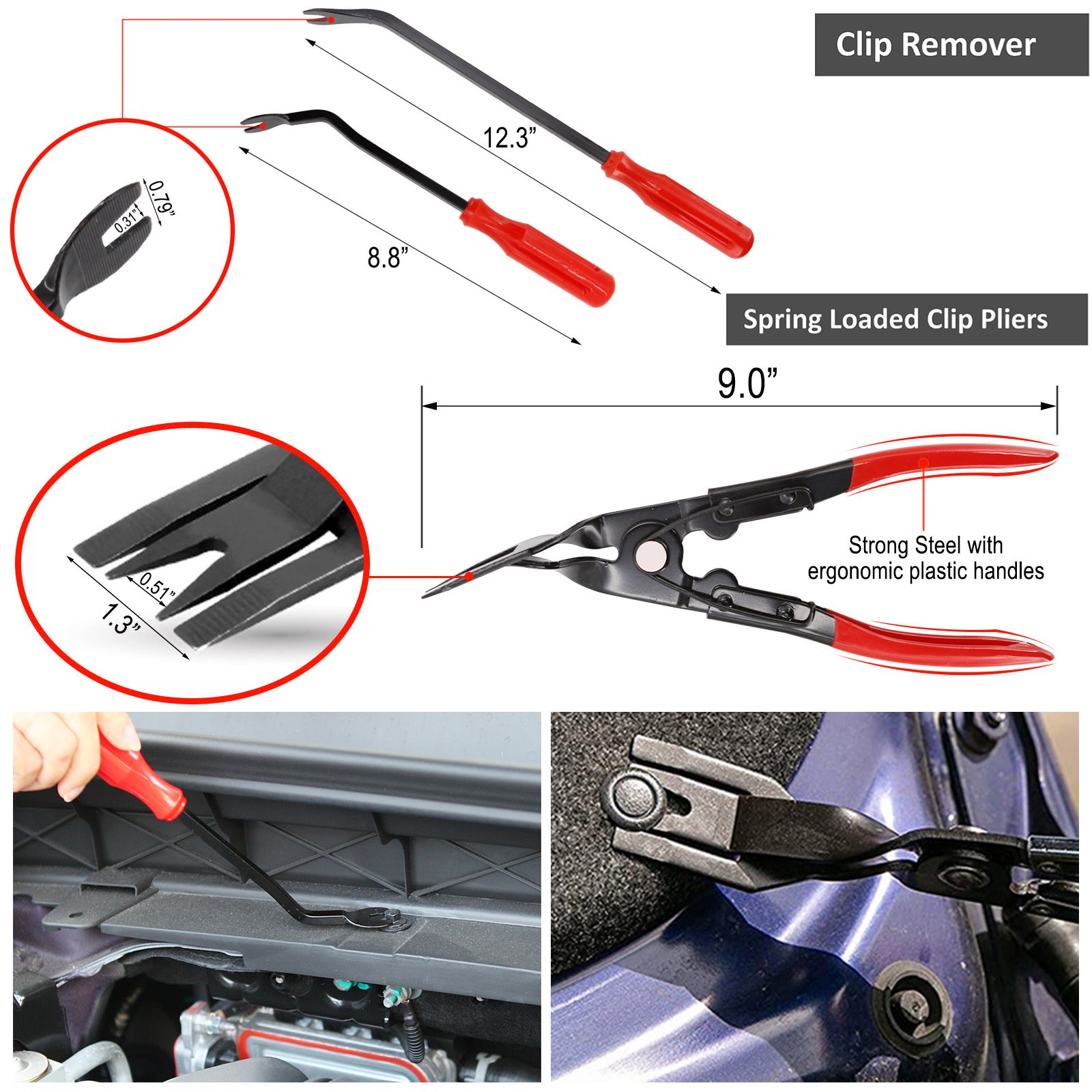 Car Opening Hole Bonnet Repair Tool Kit Interior Dashboard Panel Repair Kit Hole Bonnet Audio Deadener Roller Mat