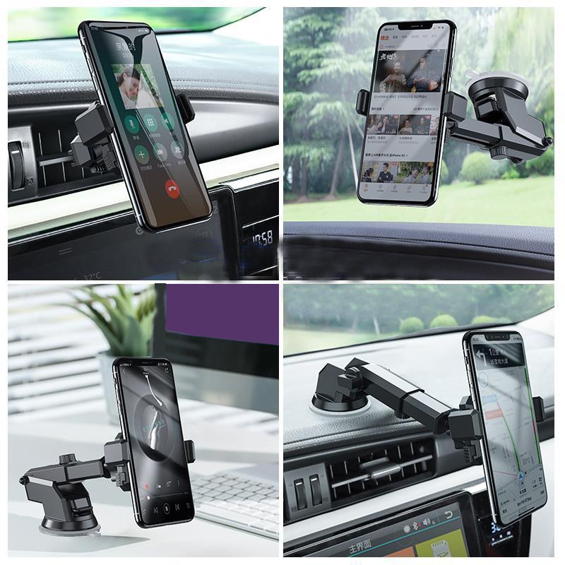 EAFC Gravity Car Phone Holder Support Sucker Strong Suction Cup for Mobile Phone Retractable Car Mount Foldable Auto Phone Holder