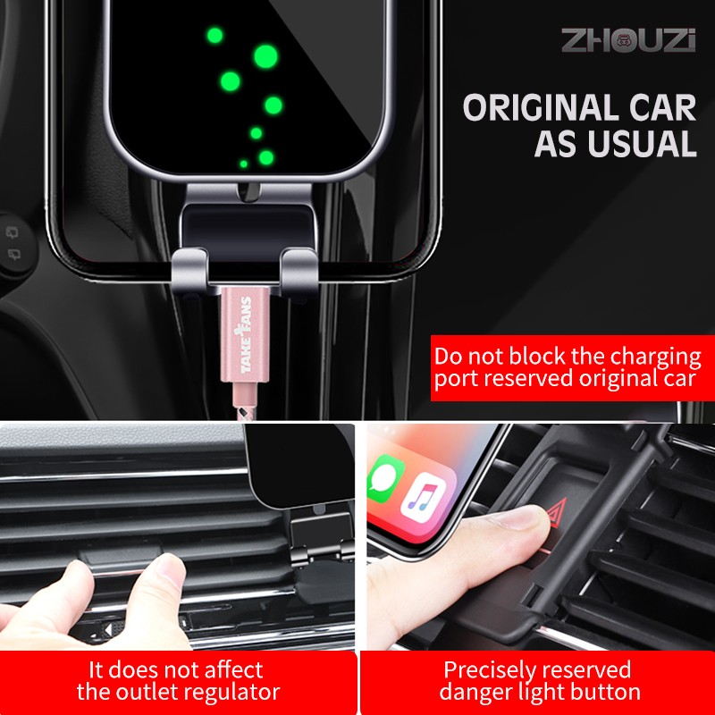 Car Jeep Renegade Cell Phone Holder Air Vent Clip GPS Navigation Gravity Car Accessories 2016 2017, 2018, 2019