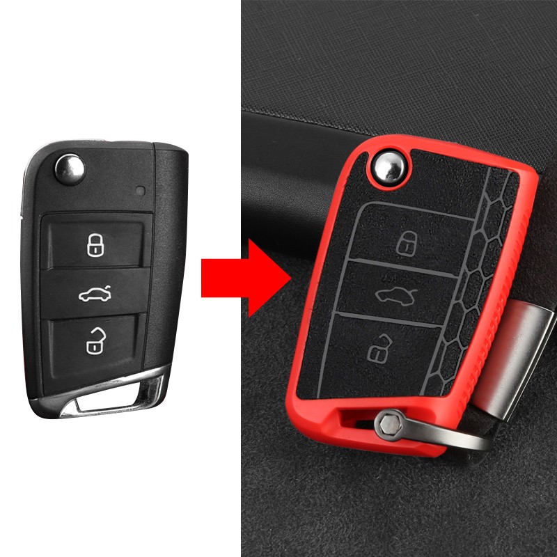 Car Key Cover Case For Volkswagen Golf 7 mk7 Tiguan MK2 Polo Seat Ibiza 6J Leon 5F FR MK3 Skoda Kodiak Octavia 3 A7 2018 2019