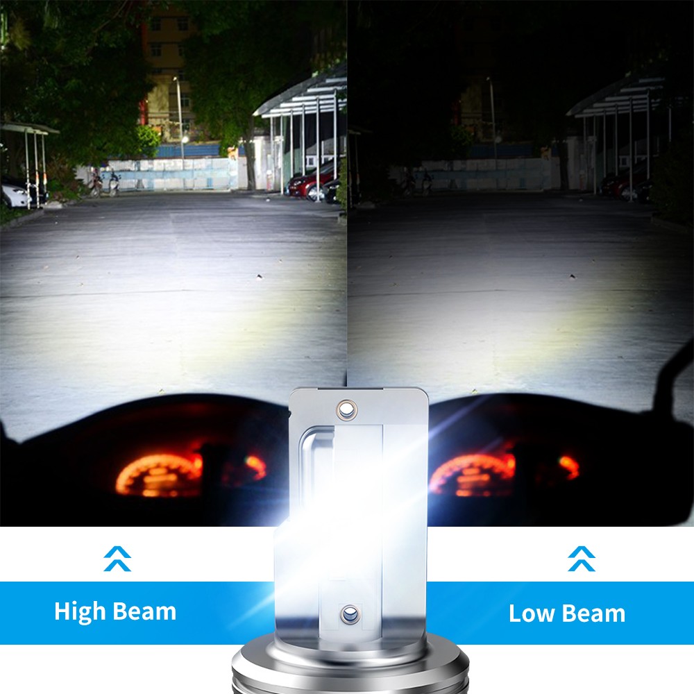 Bevinsee BA20D LED Motorcycle Headlight H4 Led Moto Bulbs 12V 3000LM 36W 6000K White High Low Beam Motorcycle Headlamp