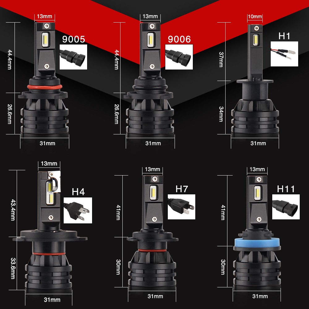 BraveWay H4 LED سيارة مصابيح كهربائية H4 H7 H8 H3 H11 H1 9005 9006 HB3 HB4 الصمام العلوي ل مصباح سيارة توربو لمبات ل السيارات 12V في CANBUS