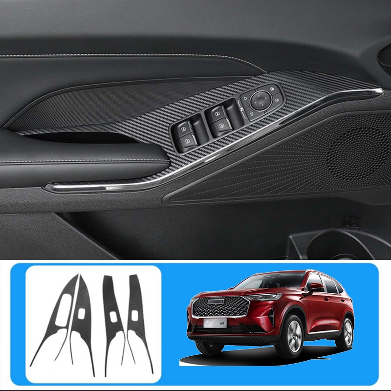 For Haval H6 2021 Car Console Gearbox Dashboard Sticker Strips Carbon Fiber Tape Saloon Garnish Interior Decoration Accessories