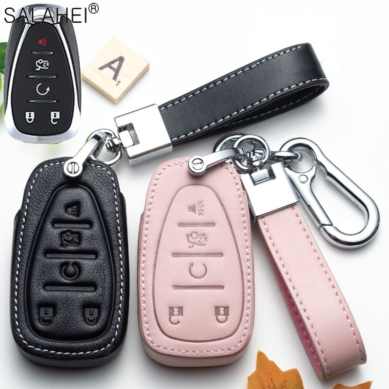 Leather For Car Key Case Auto Key Protection Cover For Chevrolet New Malibu XL Equinox Car Holder Shell Car Styling Accessories