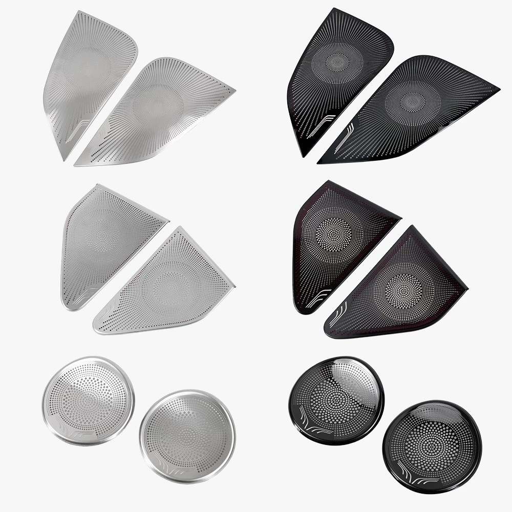 Tesla Model 3 2pcs Set Stainless Steel Horn Hood Loudspeaker Cover Decorative Sequins For Tesla Model Three Accessories