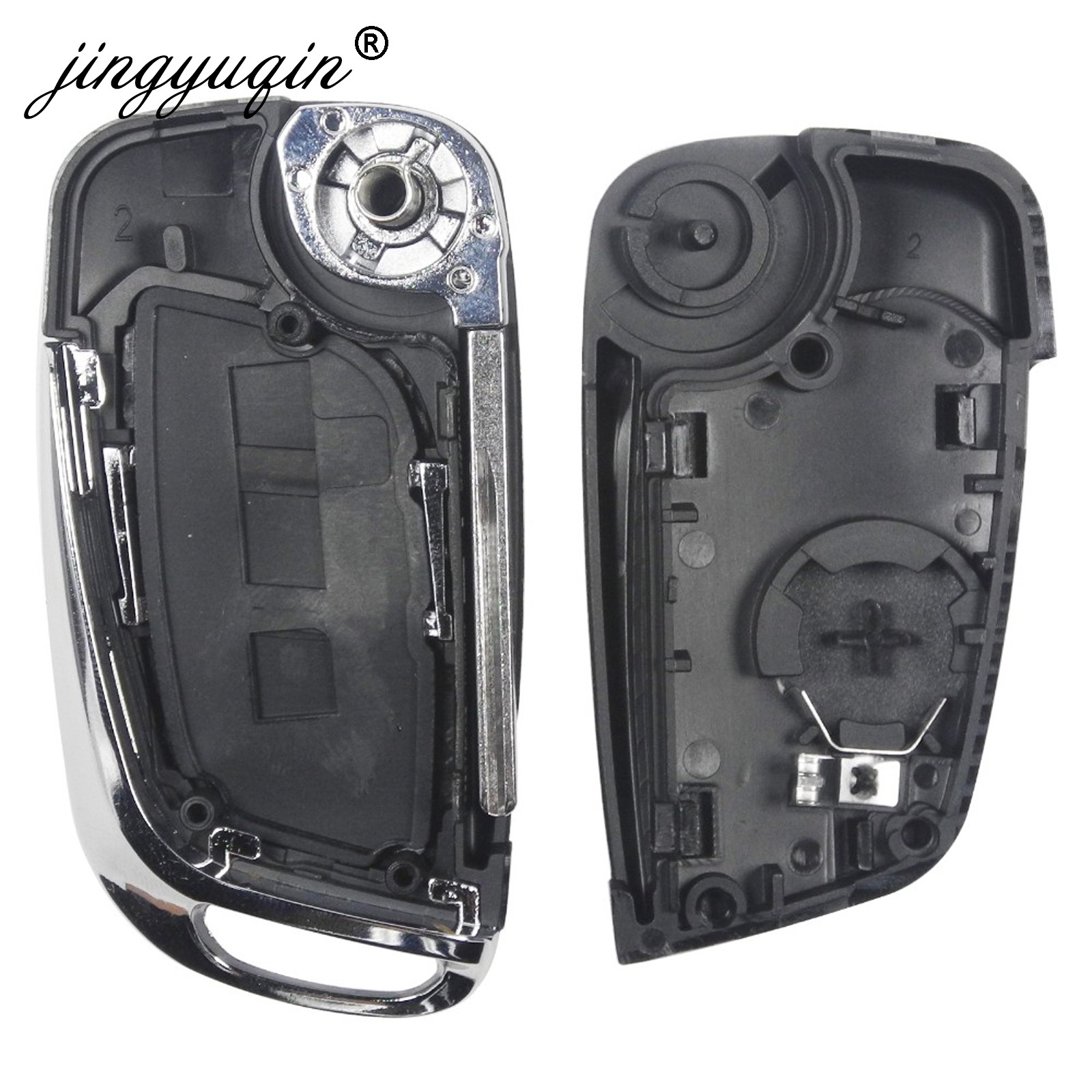 jingyuqin - Car Remote Key Case, Adjustable, For Peugeot 2/3, 307, 408, Citroen C2, C3, C4, C5, HU83/VA2, CE0536 Blade, 308 BTN