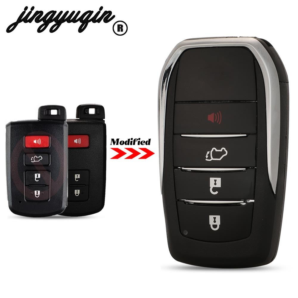 jingyuqin 2/3/4 Buttons Remote Control Key For Toyota Fortuner Prado Camry Rav4 Highlander Crown Housing Case Smart Keyless