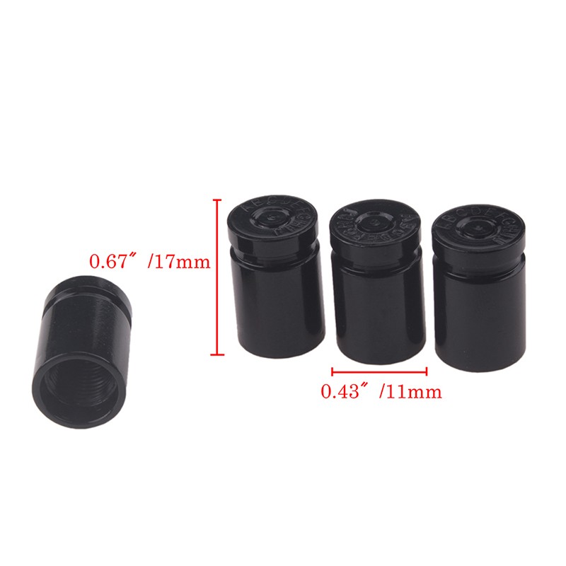 4psc Bullet Shell Universal Car Wheel Tire Valve Caps,Rim Tire Stem Covers,Aluminum Alloy Car Styling Parts Accessories