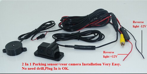 Universal Rear View Camera With Parking Sensor For Car Safety Parking Fetching System Radar Sensor 170 Wide View Angle Lens