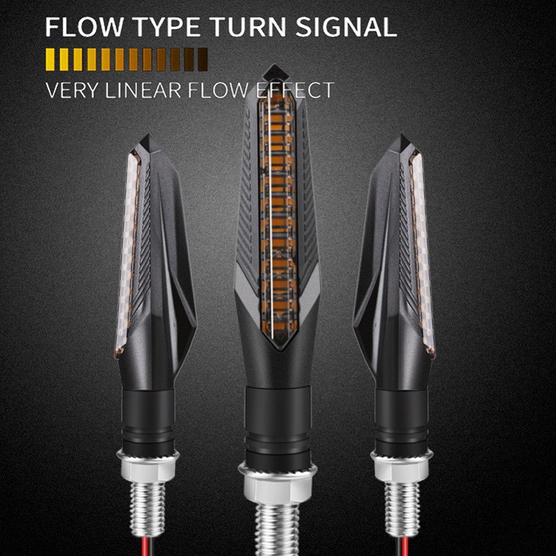 2pcs Motorcycle LED Turn Signals Indicator 12V Amber Flasher Arrow Signals Light