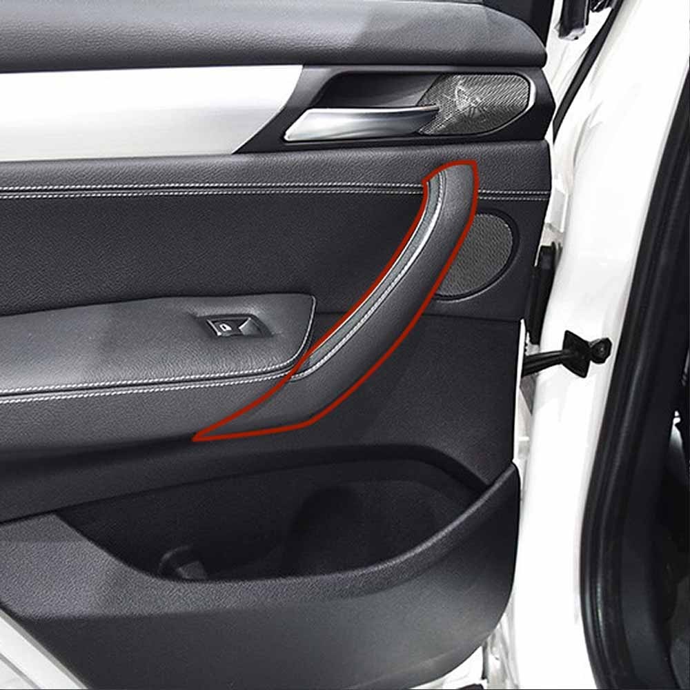 Interior Door Armrest Pull Handle Black Leather Exterior Cover Full Set For BMW X3 X4 F25 F26 2010 2011 2012 2013 2014 2015 2016