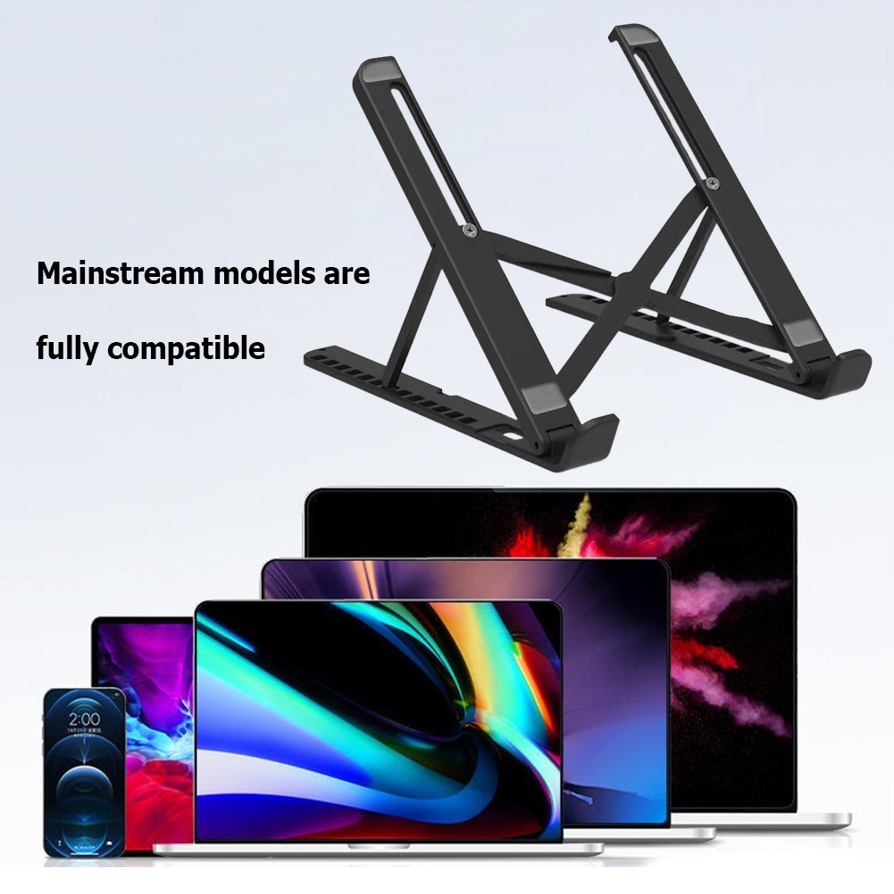 2 in 1 Anti-Slip Foldable Desktop Stand Support Adjustable Riser Portable Tablet Desk Stand Bracket for Laptop Mobile Phone