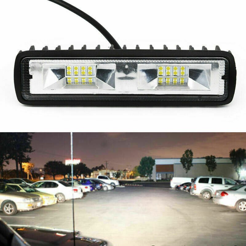 48 واط DRL LED بقعة الفيضانات ضوء العمل Worklight 9-32 فولت 12 فولت إضاءة تشغيل مزودة بإضاءة ليد ل سيارة للطرق الوعرة SUV سيارات شاحنة قذيفة سوداء