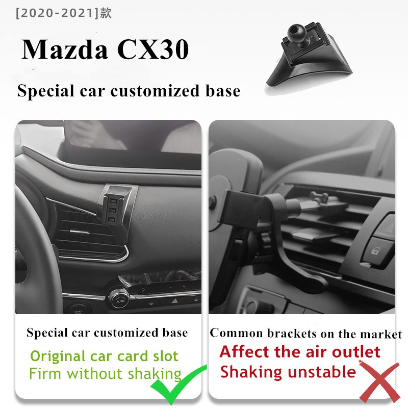 For Mazda CX30 2020-2021 Car Phone Holder Air Vent Wireless Charger 360 Rotating Navigation Bracket Support GPS