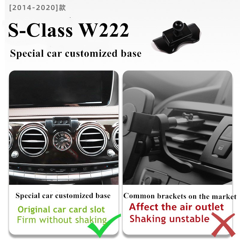 حامل هاتف السيارة شاحن لاسلكي 360 قوس دعم نظام تحديد المواقع لمرسيدس بنز S-Class W222 V222 X222 W140 S300 S320 S400 2014-2020