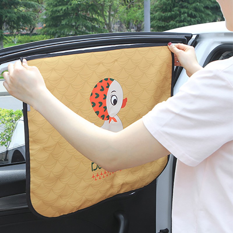 Universal Magnetic Car Sun Shade Cover UV Protection Curtain Side Window Sunshade Cover for Baby Kids Cute Cartoon Car Styling