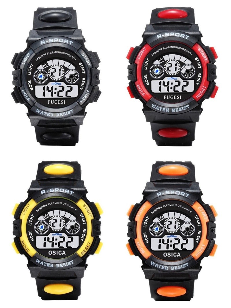 Children's electronic watch color luminous dial life waterproof multi-function electronic watch for boys and girls