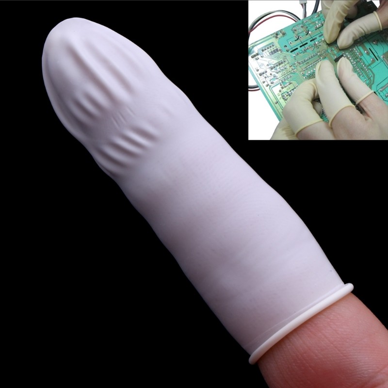 Disposable Latex Rubber Finger Gloves Finger Protectors for Watch Repair 100pcs New