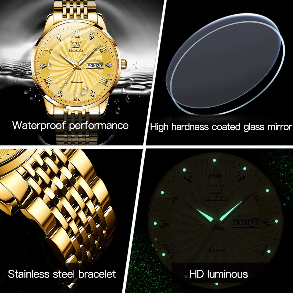 Top luxury brand automatic men's watch mechanical waterproof stainless steel wristwatch fashion watches relogio masculino 41mm