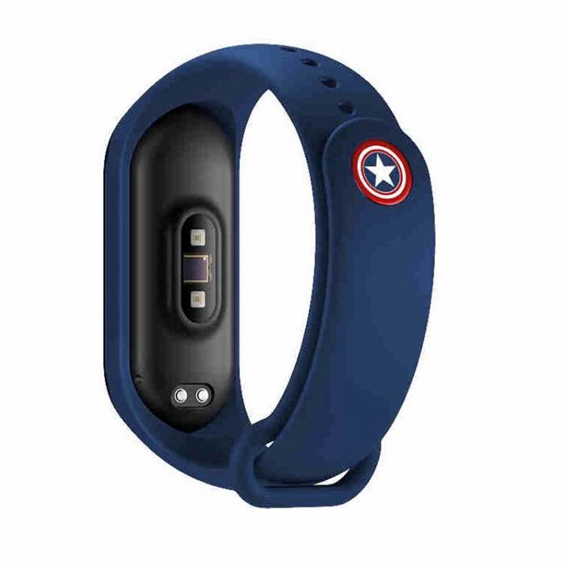 Suitable for Mi Band 3 4 Strap Marvel Spiderman Captain Dollar Iron Man Replacement Silicone Bracelet Mi Band 3 4 Wristband